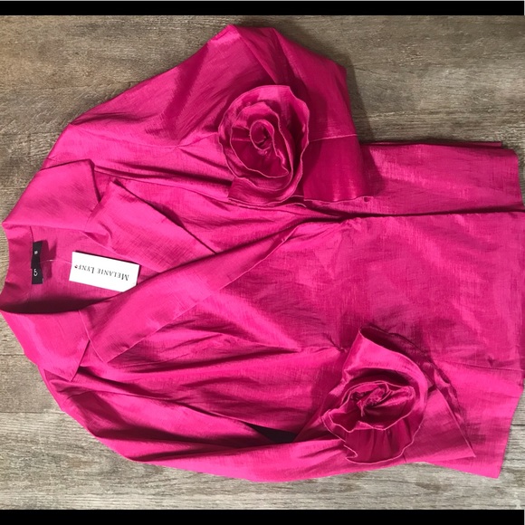 Chetta B Melanie Lyne Size 4 XS Floral Accent Top - Picture 4 of 9